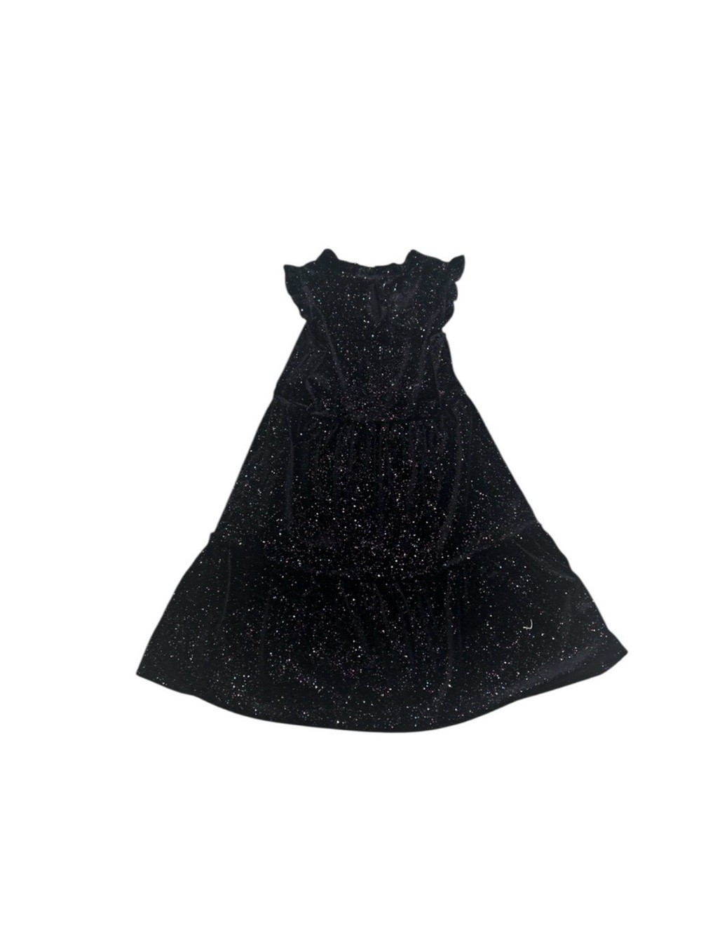 ❤️ J. Crew Crewcuts Black Sparkly Glittery Velveteen Sleeveless Dress Size 5